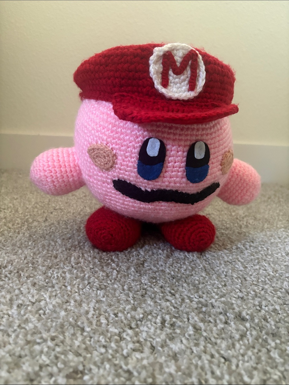Handmade Kirby Super Mario Crochet Plush Toy